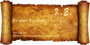 Krohn Eszter névjegykártya